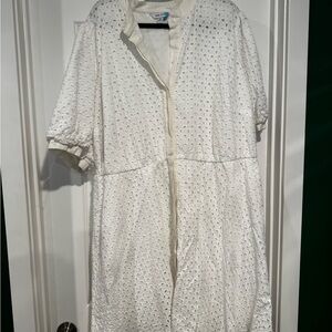 Nine West White Eyelet Blouse